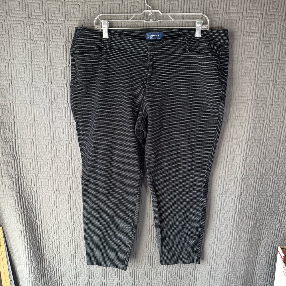 Old Navy Pants Women’s 18 Regular Pixie Black Print Polka Dots Dress Pants